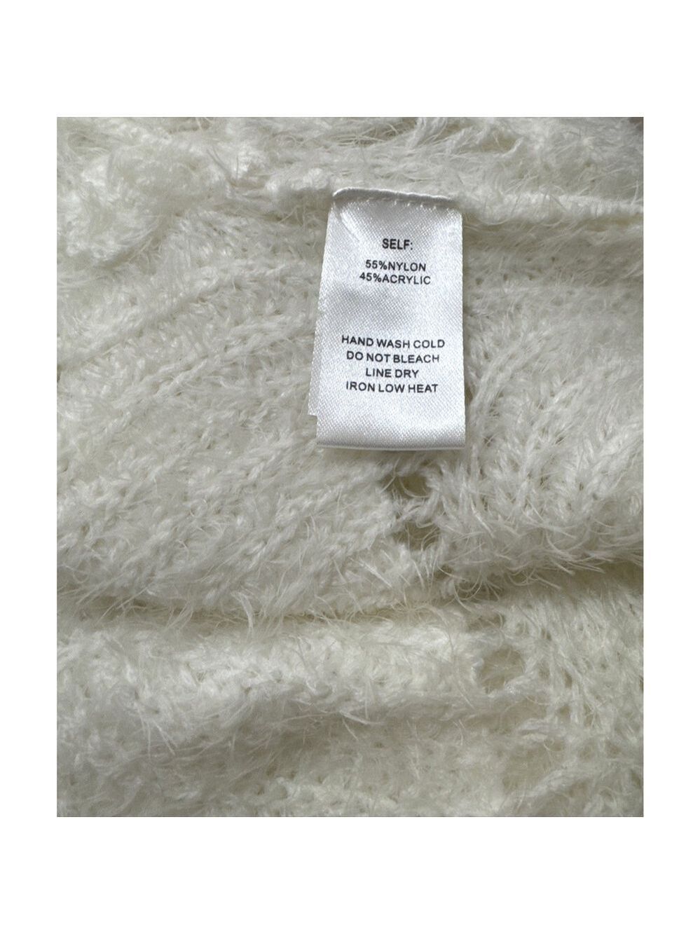 Vestique Free Spirit Cardigan Cream Soft Open Knit Sz S/M Oversized Scallop Hem - Picture 6 of 6